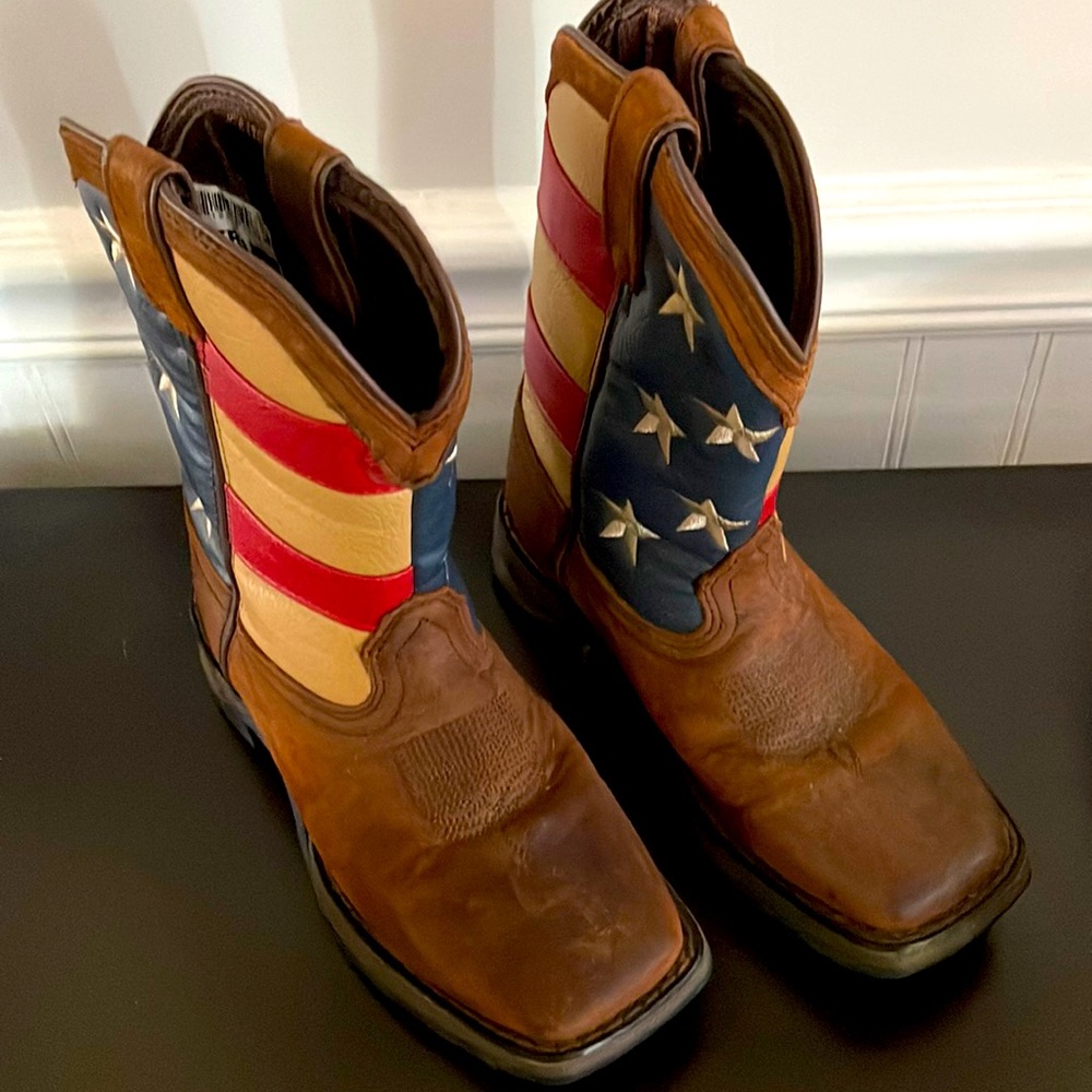 Lil Durango Kids patriotic flag western boot size 13m